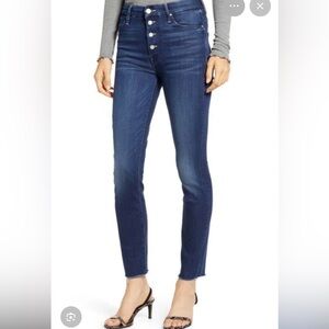MOTHER The Pixie Ankle Fray Jeans City Slicker Wash Size 30 High Rise Button Fly